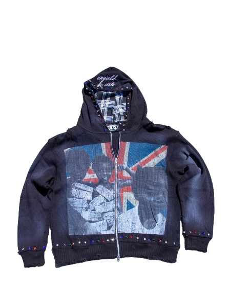 UNYIELD PAPERCHASIN ZIP UP "BLACK"